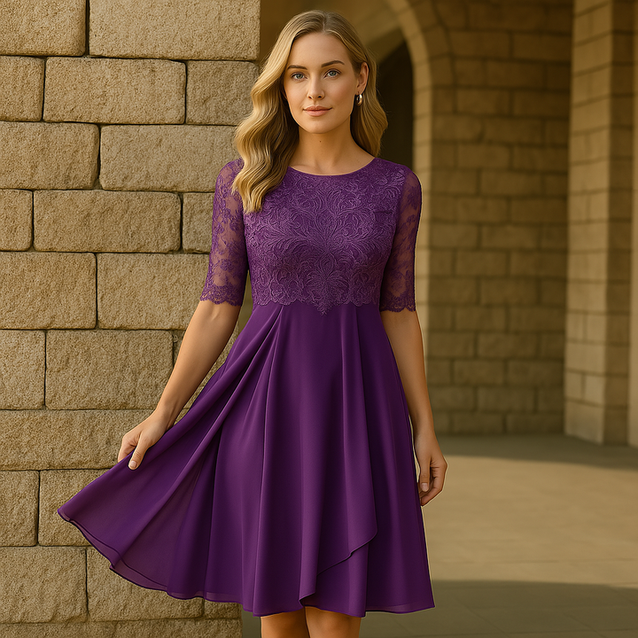 Mujeres Elegante 3/4 Manga A-line Vestido | Midi