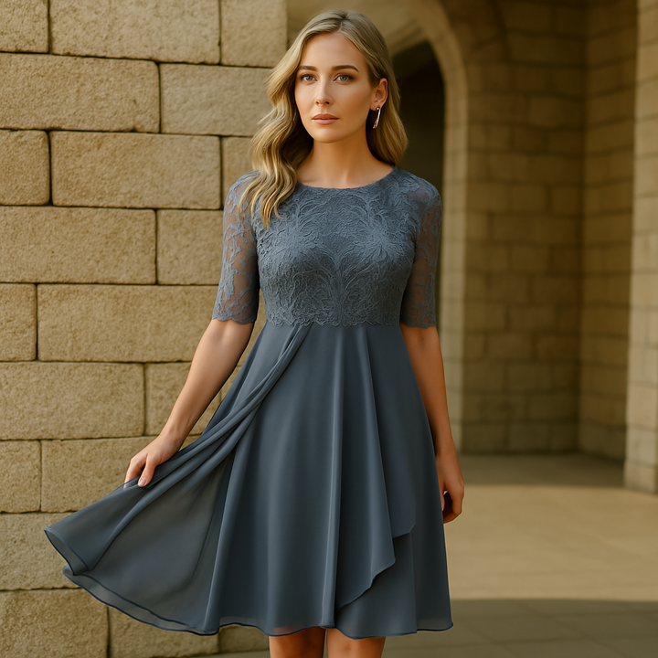 Mujeres Elegante 3/4 Manga A-line Vestido | Midi