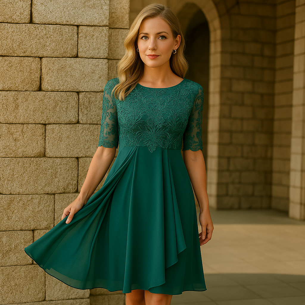 Mujeres Elegante 3/4 Manga A-line Vestido | Midi
