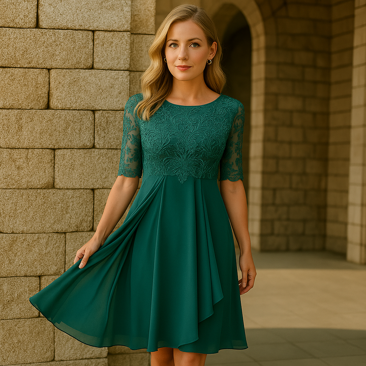 Mujeres Elegante 3/4 Manga A-line Vestido | Midi