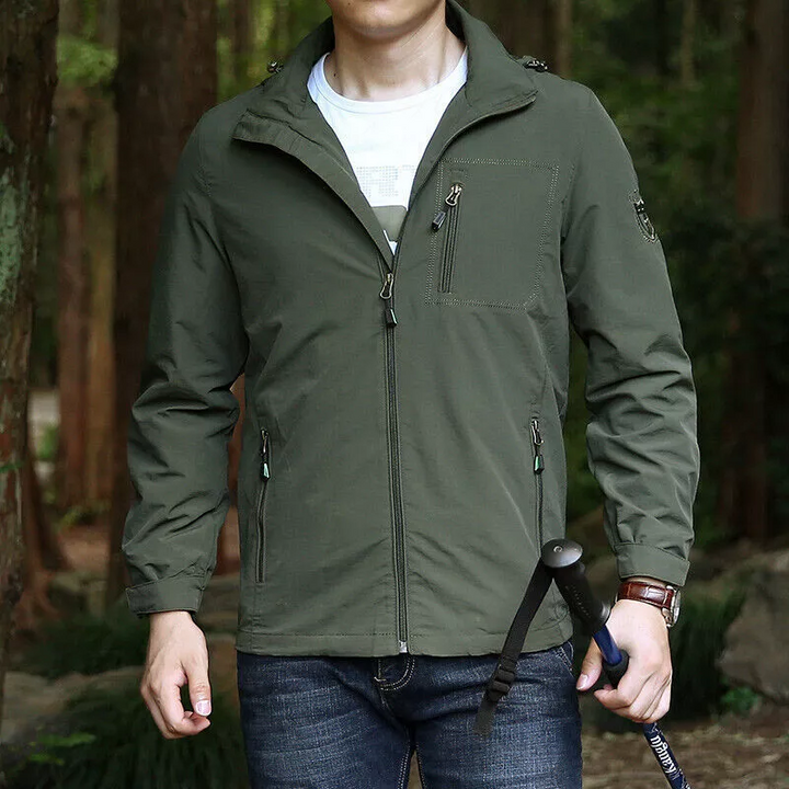 Chaqueta Con Capucha Para Hombre Para Actividades Al Aire Libre | Cremallera Frontal