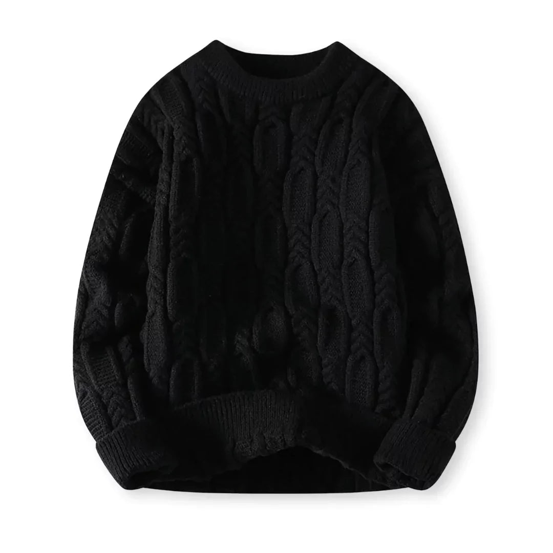 Sweter z dzianiny teksturowanej dla mężczyzn | Okrągły dekolt