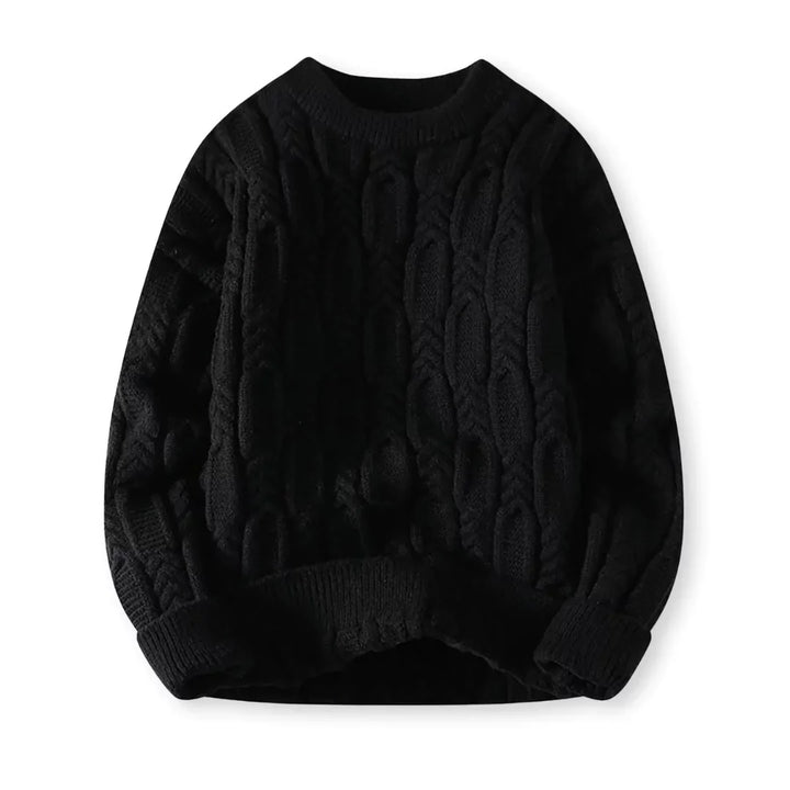Sweter z dzianiny teksturowanej dla mężczyzn | Okrągły dekolt
