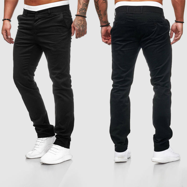 Pantalones Cómodos De Corte Ajustado Para Hombre | Informales