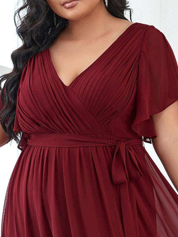 Elegante Vestido De Cuello En V Para Mujer | Maxi