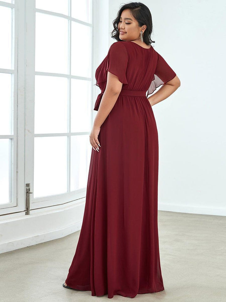 Elegante Vestido De Cuello En V Para Mujer | Maxi