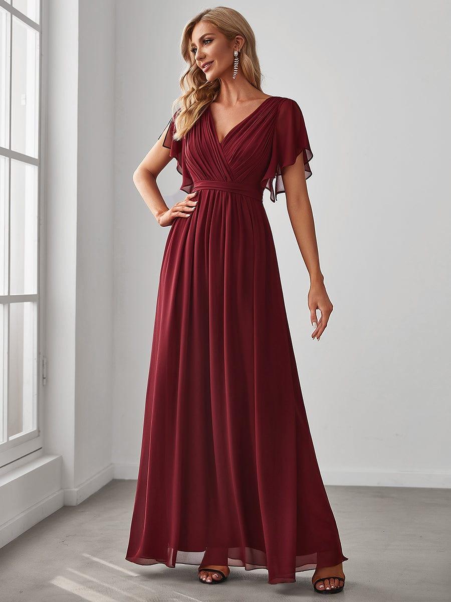 Elegante Vestido De Cuello En V Para Mujer | Maxi