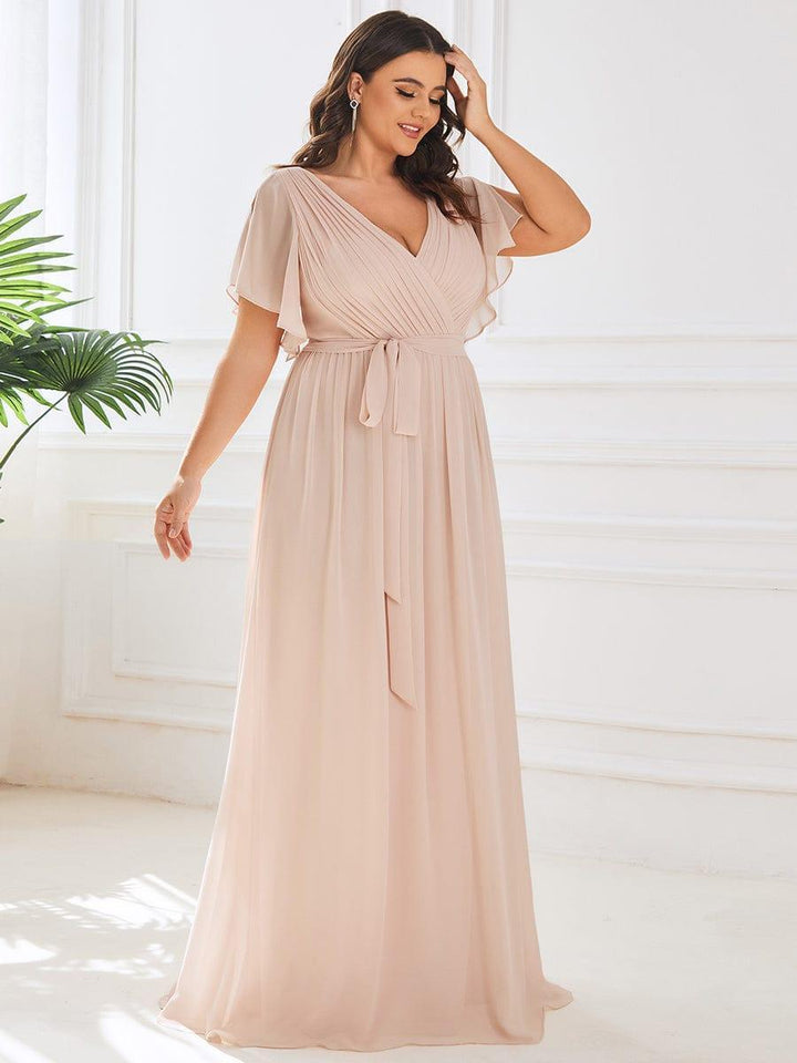 Elegante Vestido De Cuello En V Para Mujer | Maxi
