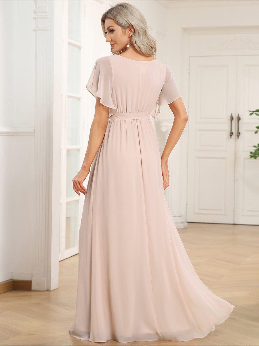 Elegante Vestido De Cuello En V Para Mujer | Maxi