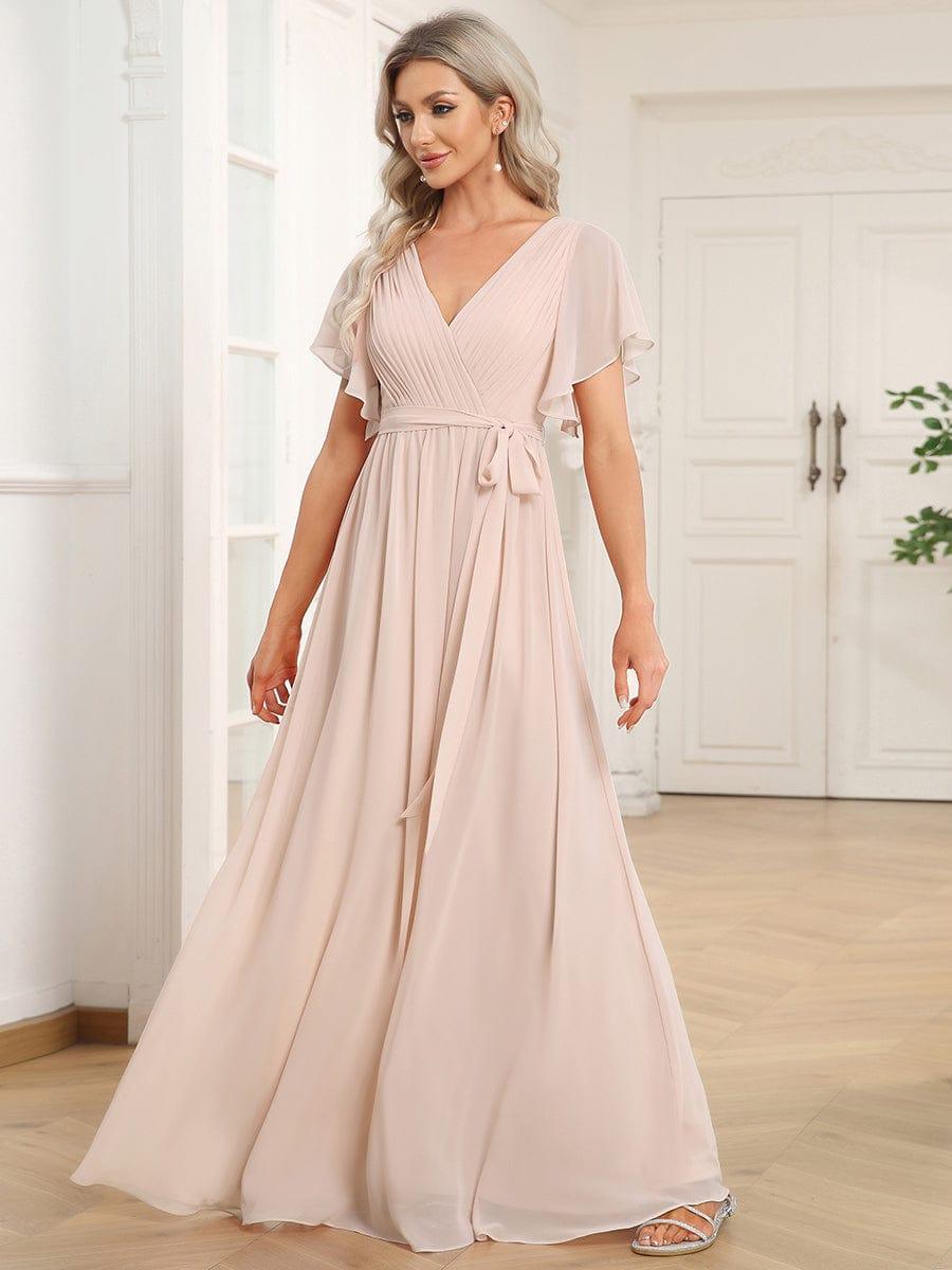 Elegante Vestido De Cuello En V Para Mujer | Maxi