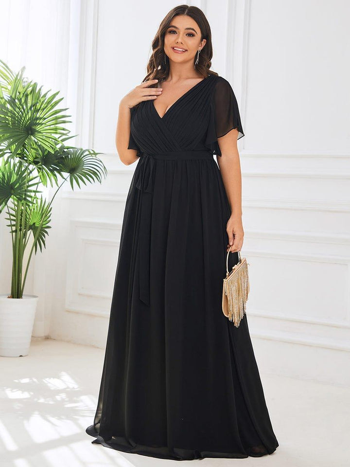 Elegante Vestido De Cuello En V Para Mujer | Maxi