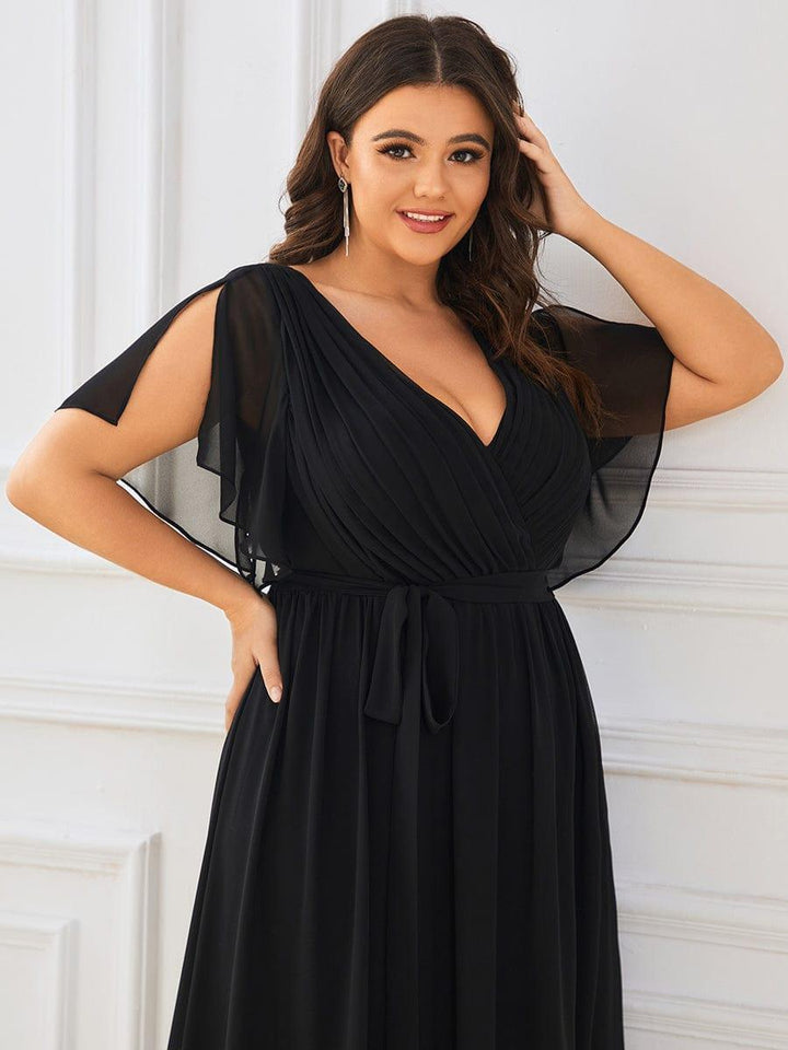 Elegante Vestido De Cuello En V Para Mujer | Maxi