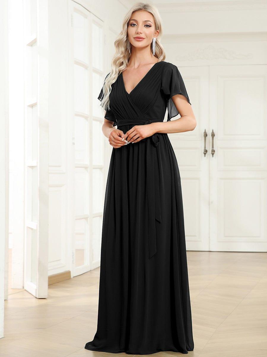 Elegante Vestido De Cuello En V Para Mujer | Maxi