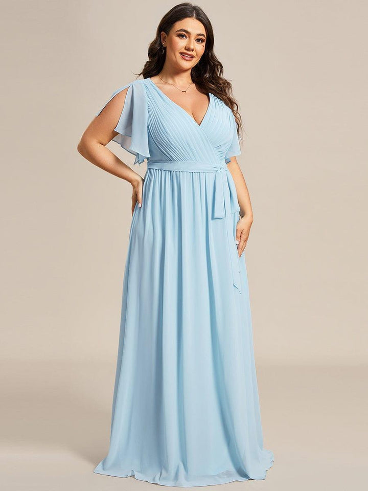 Elegante Vestido De Cuello En V Para Mujer | Maxi