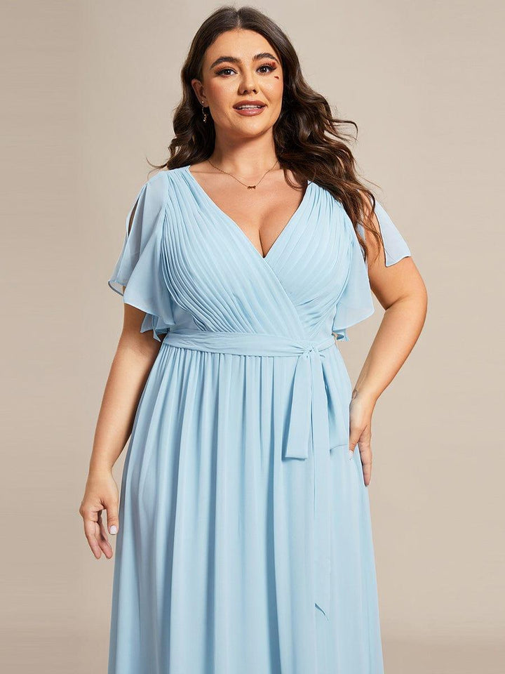 Elegante Vestido De Cuello En V Para Mujer | Maxi