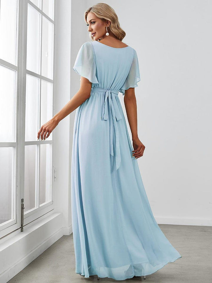 Elegante Vestido De Cuello En V Para Mujer | Maxi