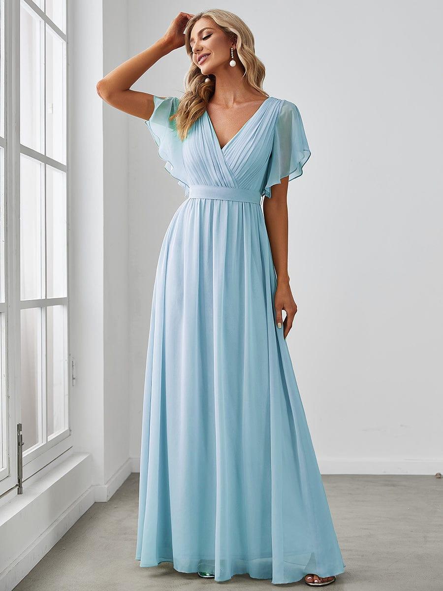 Elegante Vestido De Cuello En V Para Mujer | Maxi