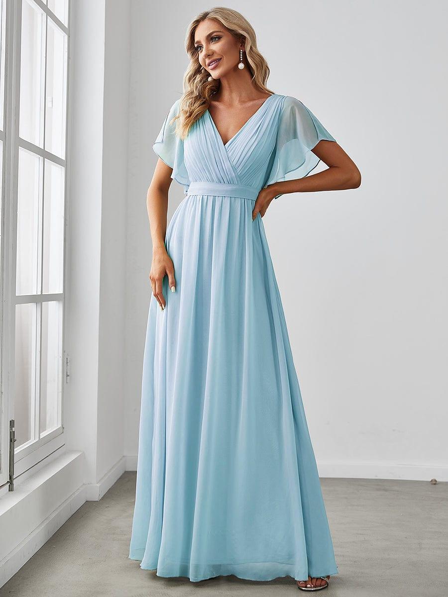 Elegante Vestido De Cuello En V Para Mujer | Maxi
