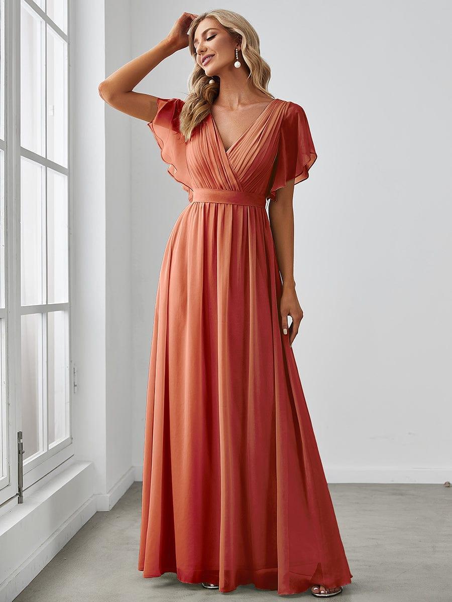 Elegante Vestido De Cuello En V Para Mujer | Maxi