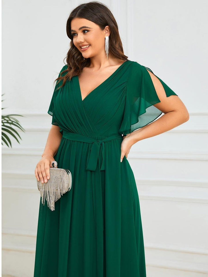 Elegante Vestido De Cuello En V Para Mujer | Maxi