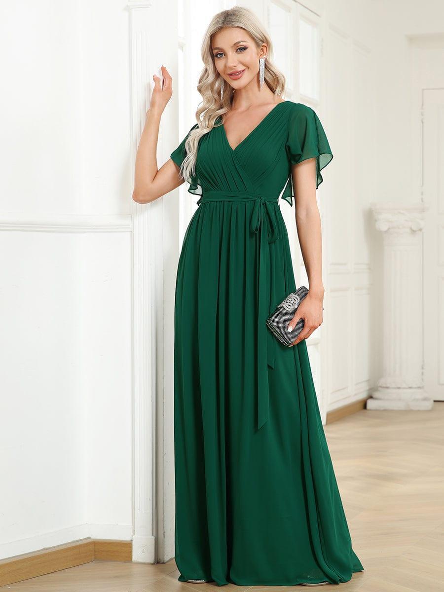 Elegante Vestido De Cuello En V Para Mujer | Maxi