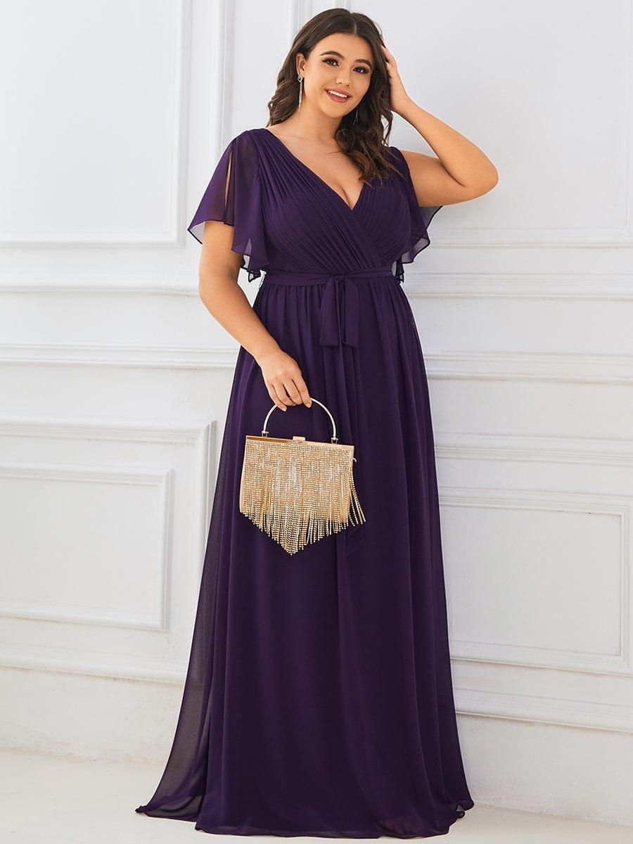 Elegante Vestido De Cuello En V Para Mujer | Maxi