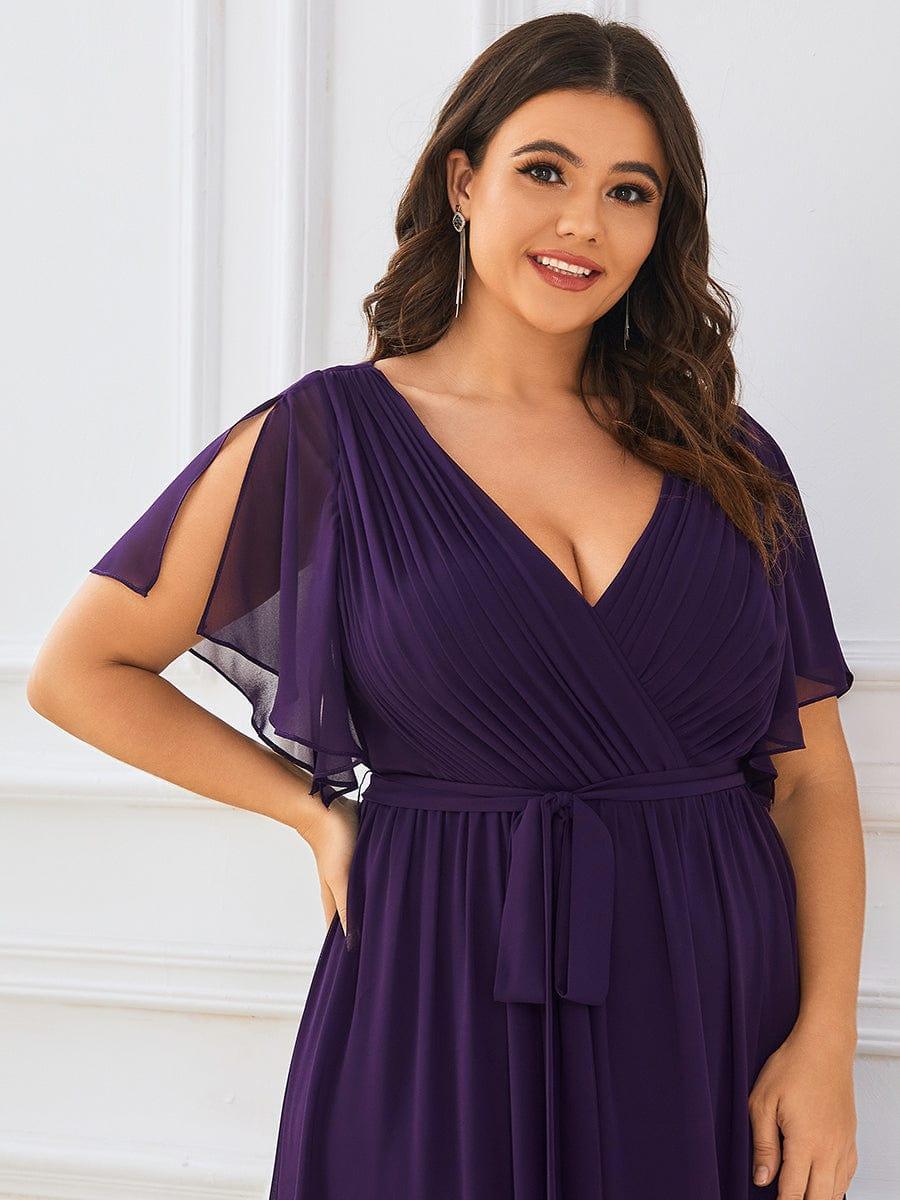 Elegante Vestido De Cuello En V Para Mujer | Maxi