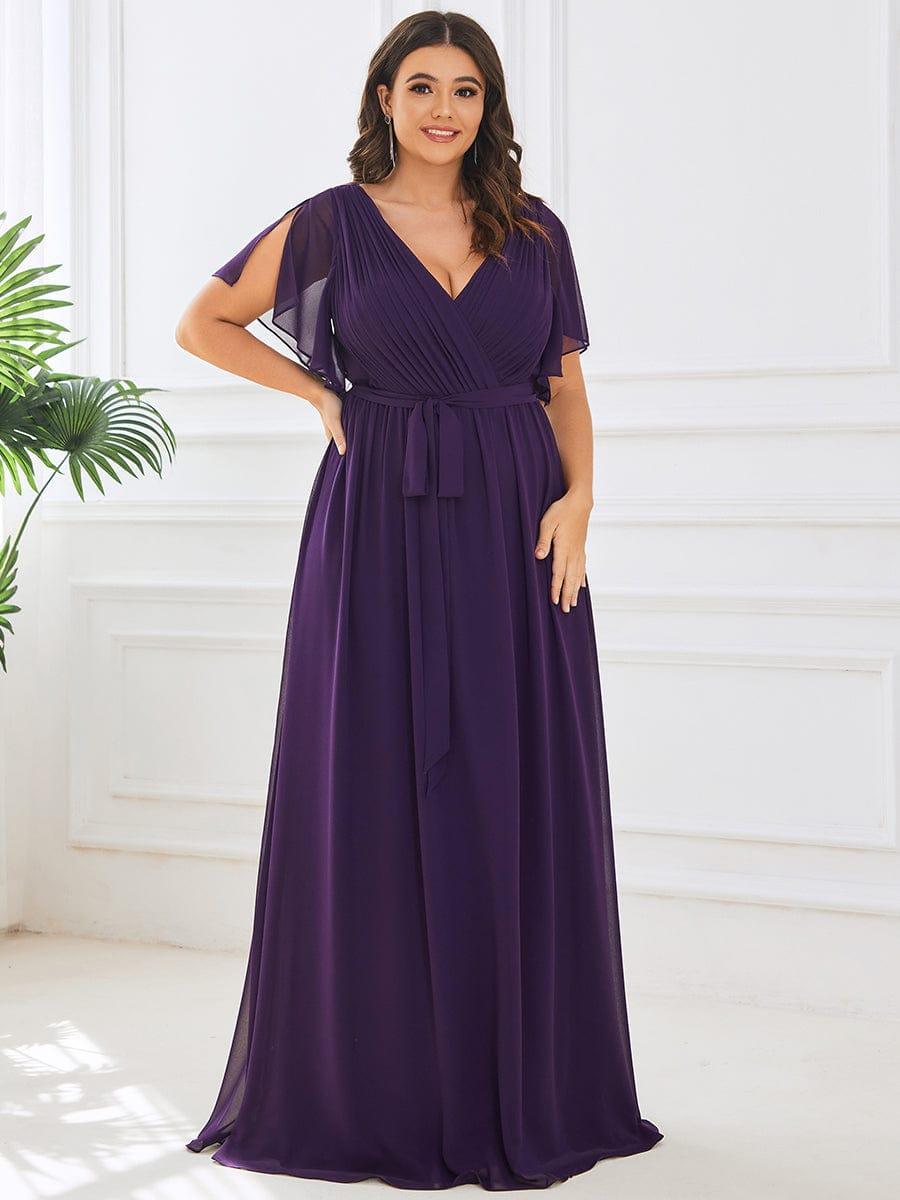 Elegante Vestido De Cuello En V Para Mujer | Maxi