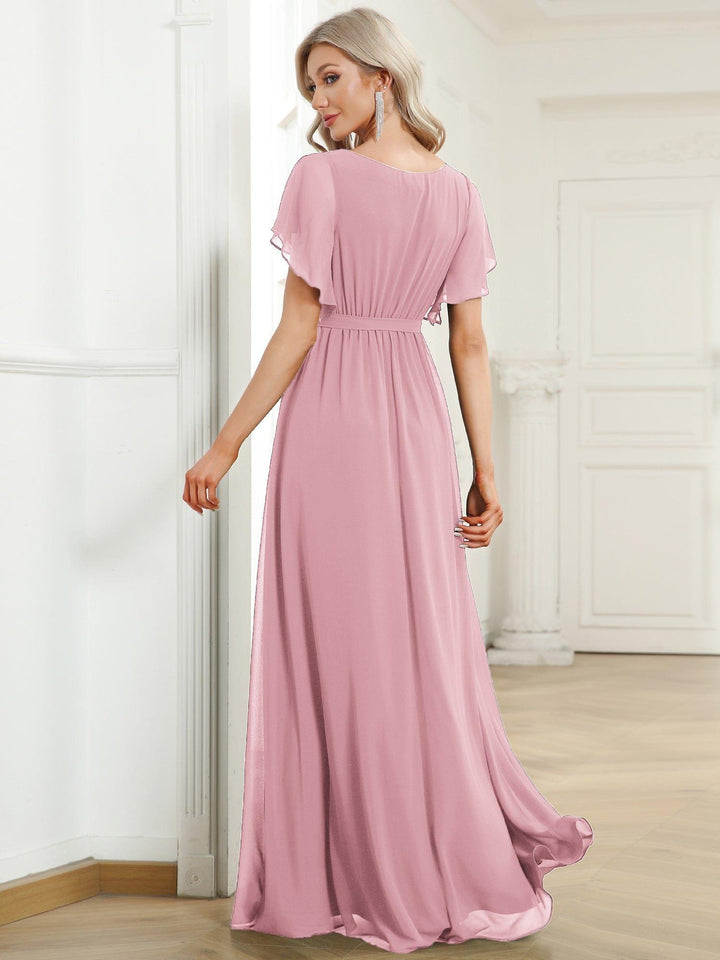 Elegante Vestido De Cuello En V Para Mujer | Maxi