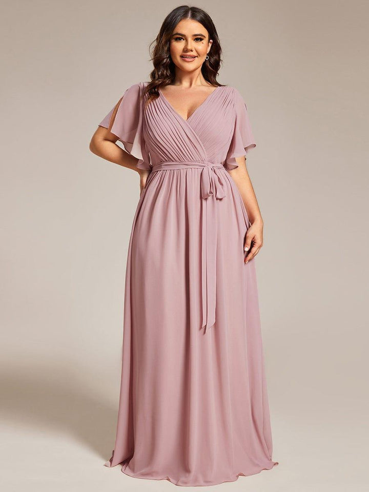 Elegante Vestido De Cuello En V Para Mujer | Maxi