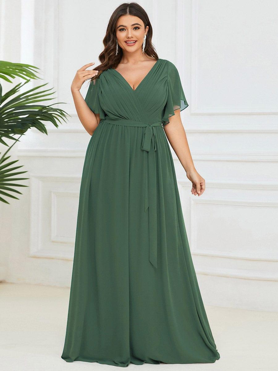 Elegante Vestido De Cuello En V Para Mujer | Maxi