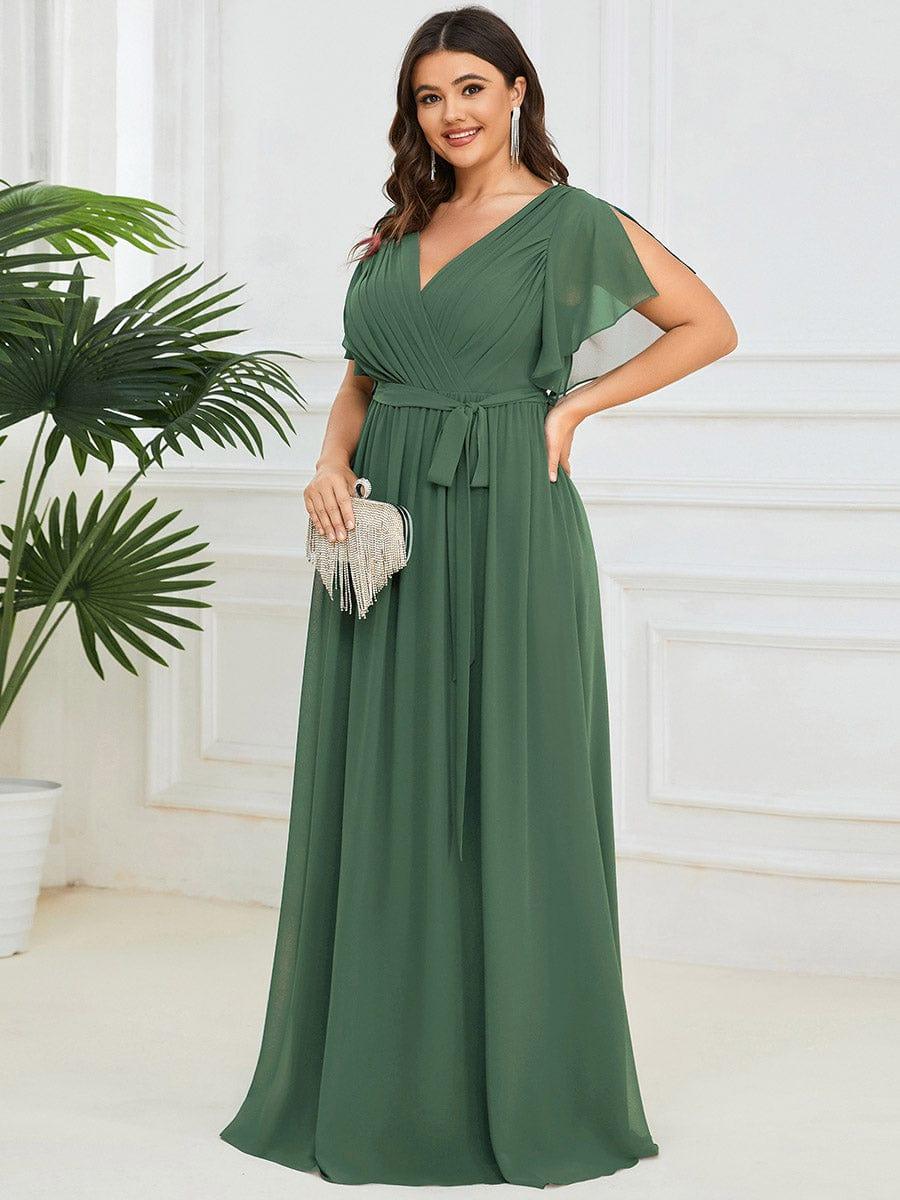 Elegante Vestido De Cuello En V Para Mujer | Maxi
