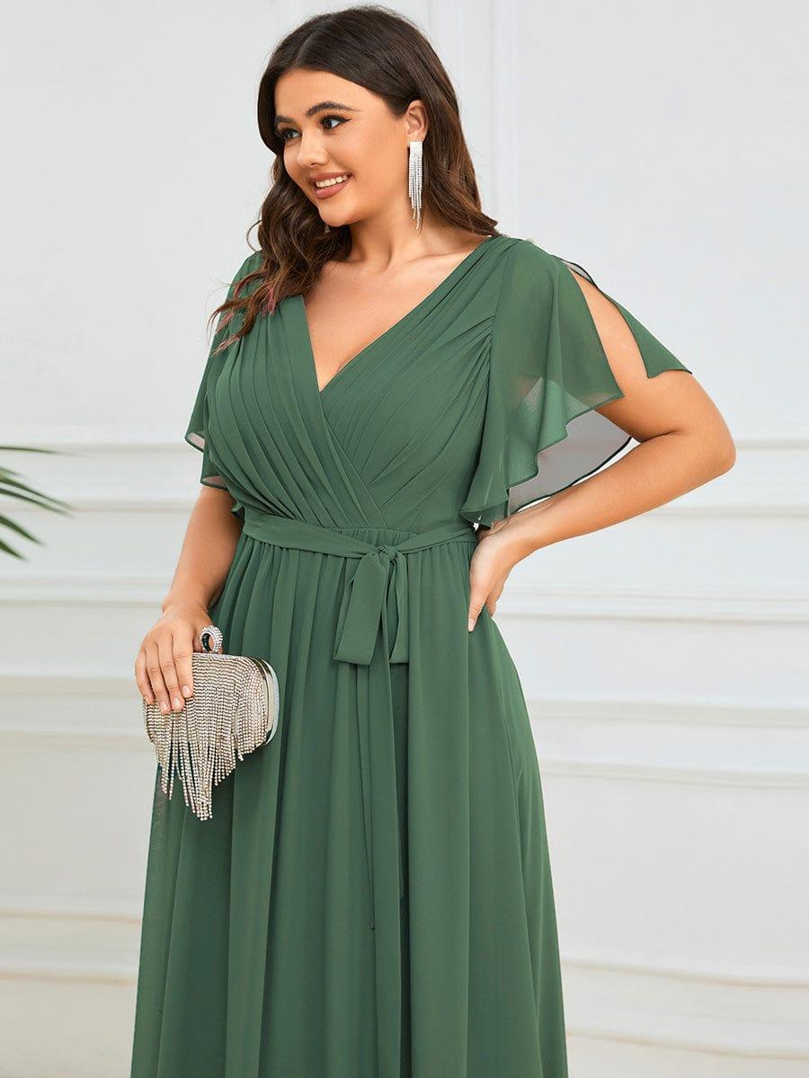 Elegante Vestido De Cuello En V Para Mujer | Maxi