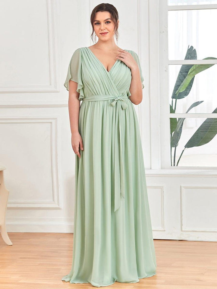 Elegante Vestido De Cuello En V Para Mujer | Maxi