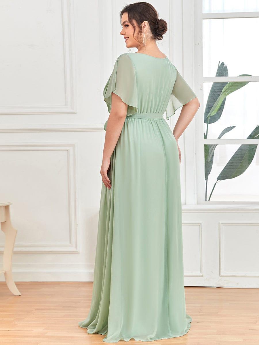 Elegante Vestido De Cuello En V Para Mujer | Maxi