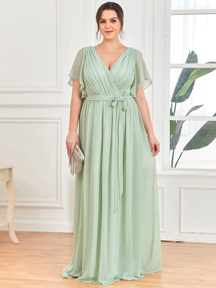 Elegante Vestido De Cuello En V Para Mujer | Maxi