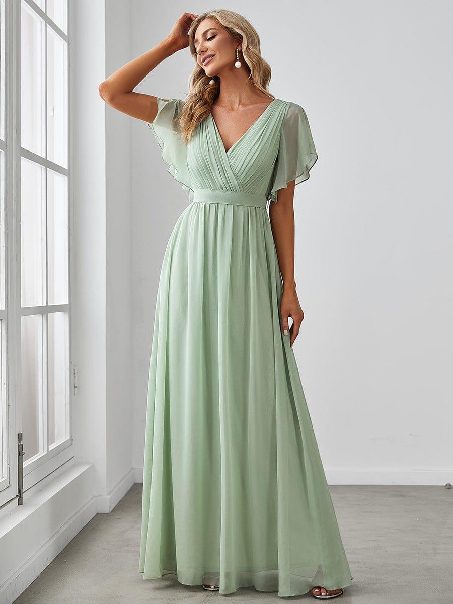Elegante Vestido De Cuello En V Para Mujer | Maxi