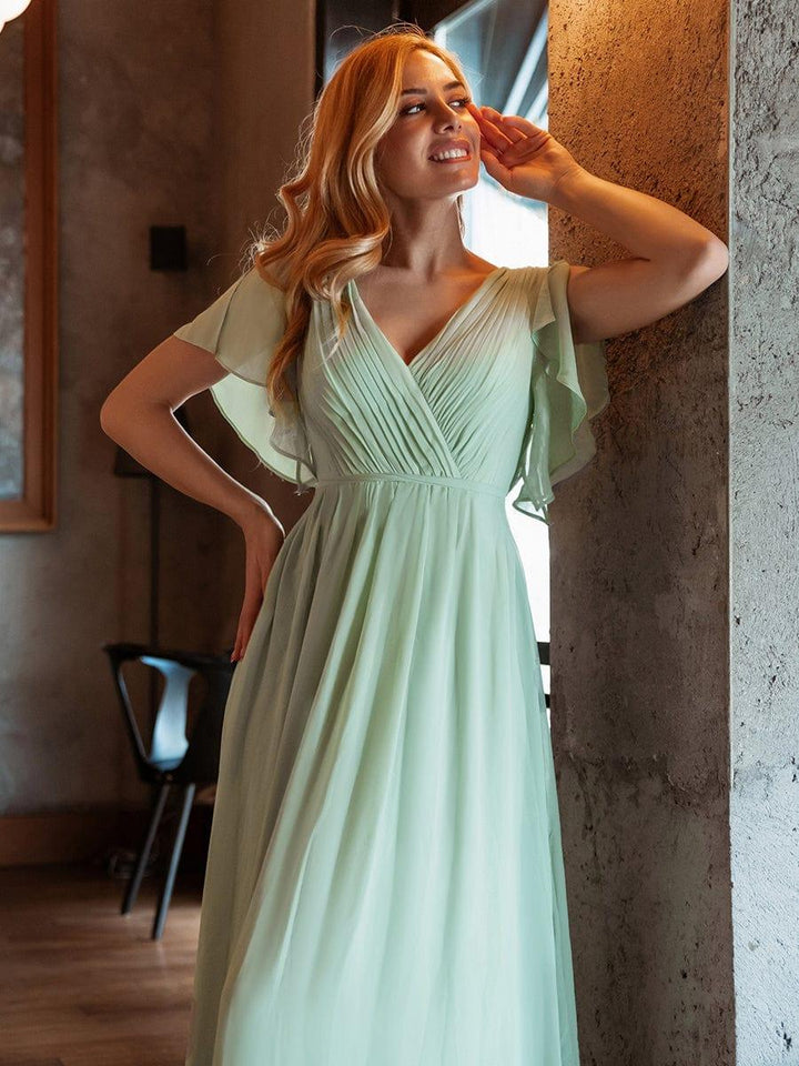 Elegante Vestido De Cuello En V Para Mujer | Maxi