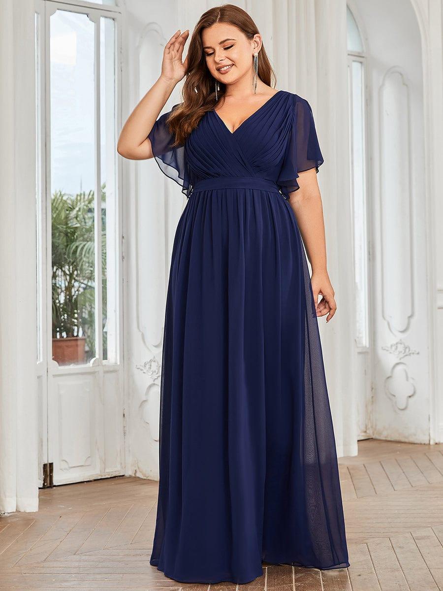 Elegante Vestido De Cuello En V Para Mujer | Maxi