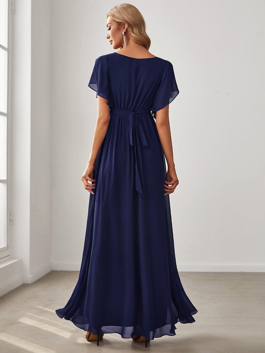Elegante Vestido De Cuello En V Para Mujer | Maxi