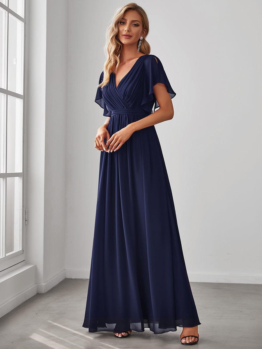 Elegante Vestido De Cuello En V Para Mujer | Maxi