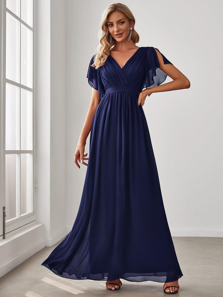 Elegante Vestido De Cuello En V Para Mujer | Maxi