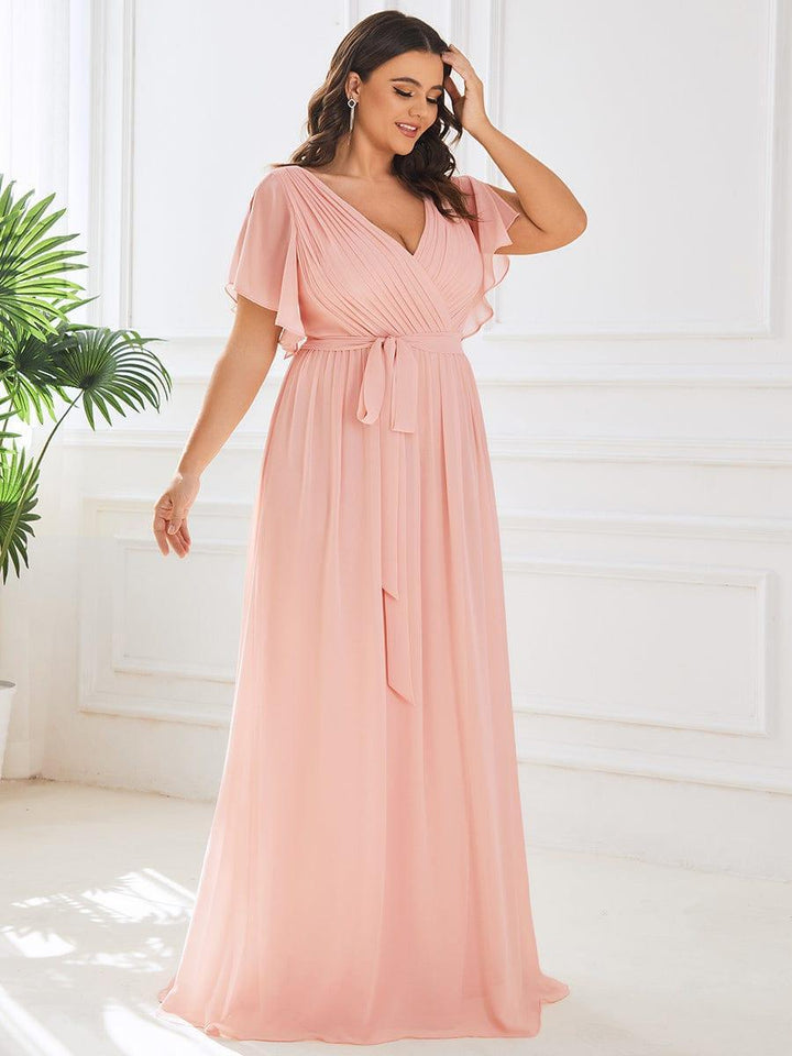 Elegante Vestido De Cuello En V Para Mujer | Maxi