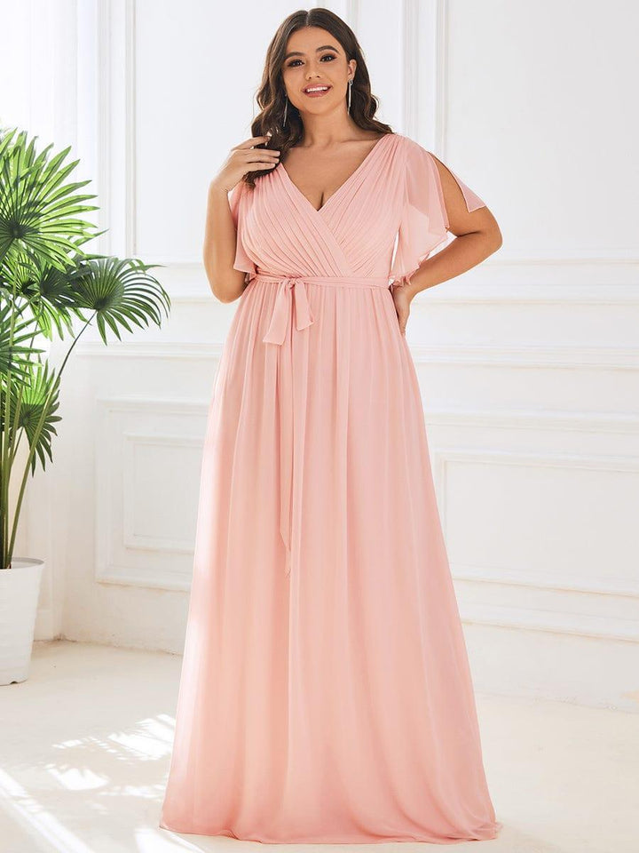 Elegante Vestido De Cuello En V Para Mujer | Maxi