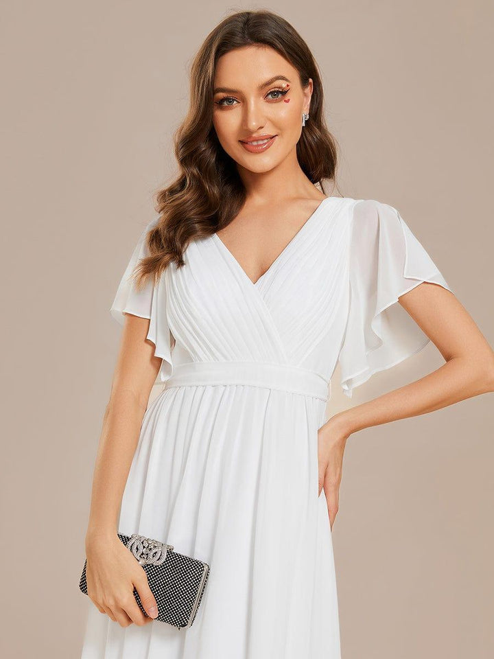 Elegante Vestido De Cuello En V Para Mujer | Maxi