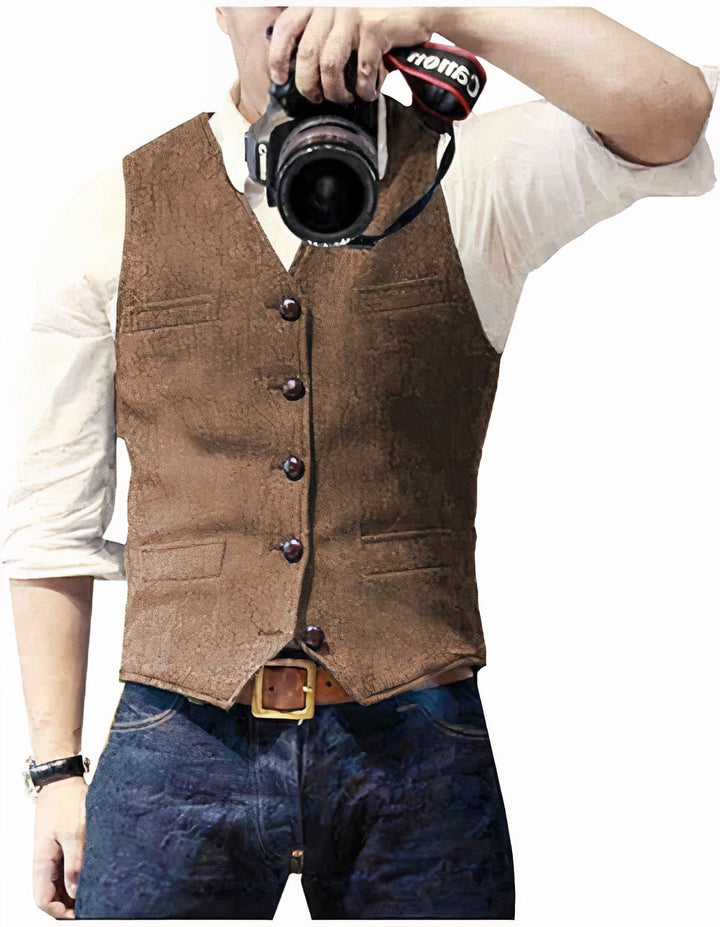 Chaleco Con Botones Para Hombre | Sin Mangas