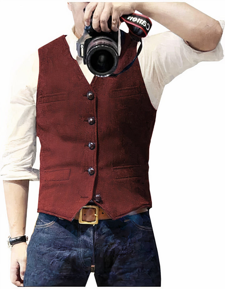 Chaleco Con Botones Para Hombre | Sin Mangas