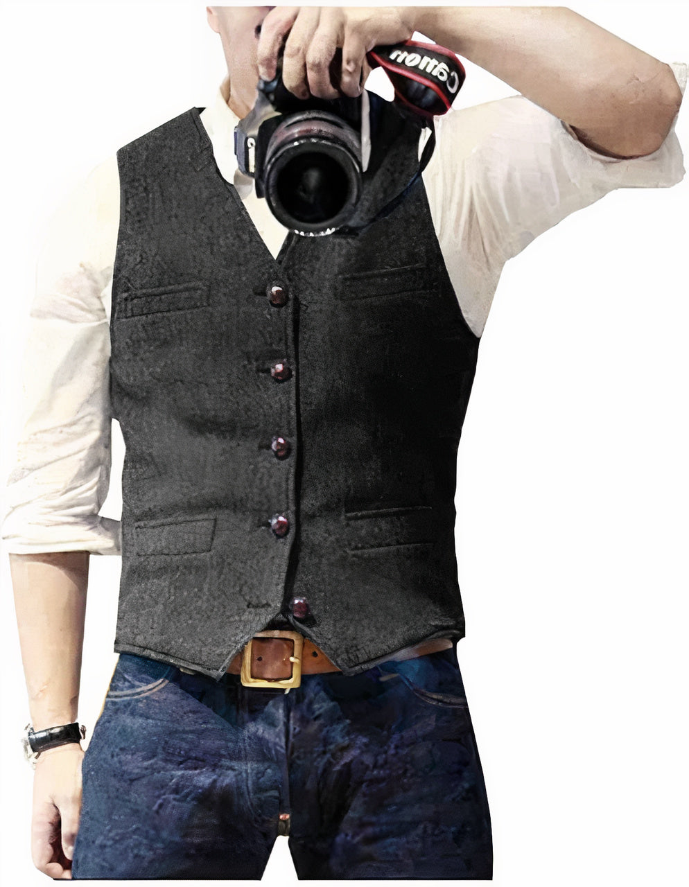 Chaleco Con Botones Para Hombre | Sin Mangas