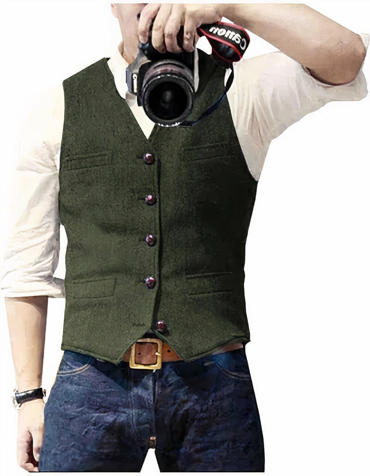 Chaleco Con Botones Para Hombre | Sin Mangas
