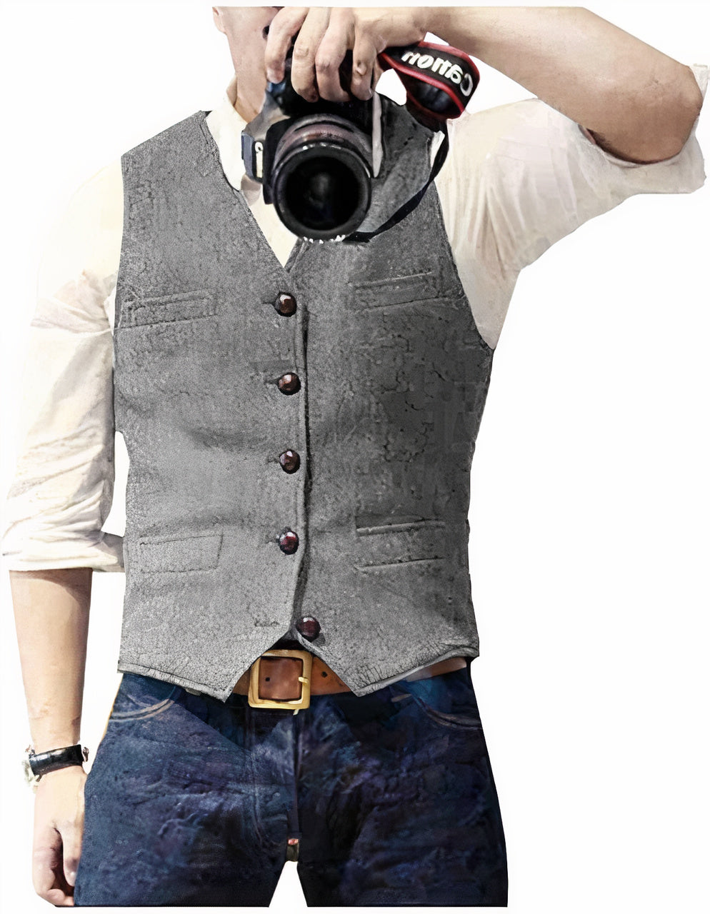 Chaleco Con Botones Para Hombre | Sin Mangas
